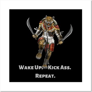 Wake Up. Kick Ass. Repeat. Posters and Art